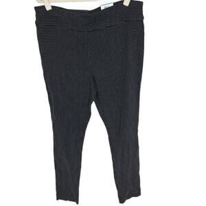INC International Concepts Trousers Women 16 Black Jacquard Dot Ankle Pants NEW